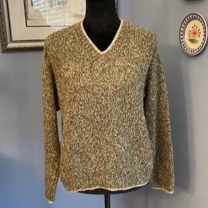 Khaki and Green Boucle Sweater